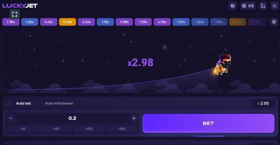 Lucky Jet gameplay screenshot